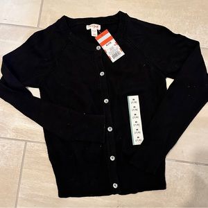 Black Kids Cardigan with Sparkle Buttons